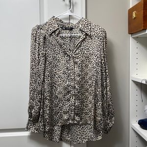 Zara leopard/cheetah print silk blouse- small- worn once